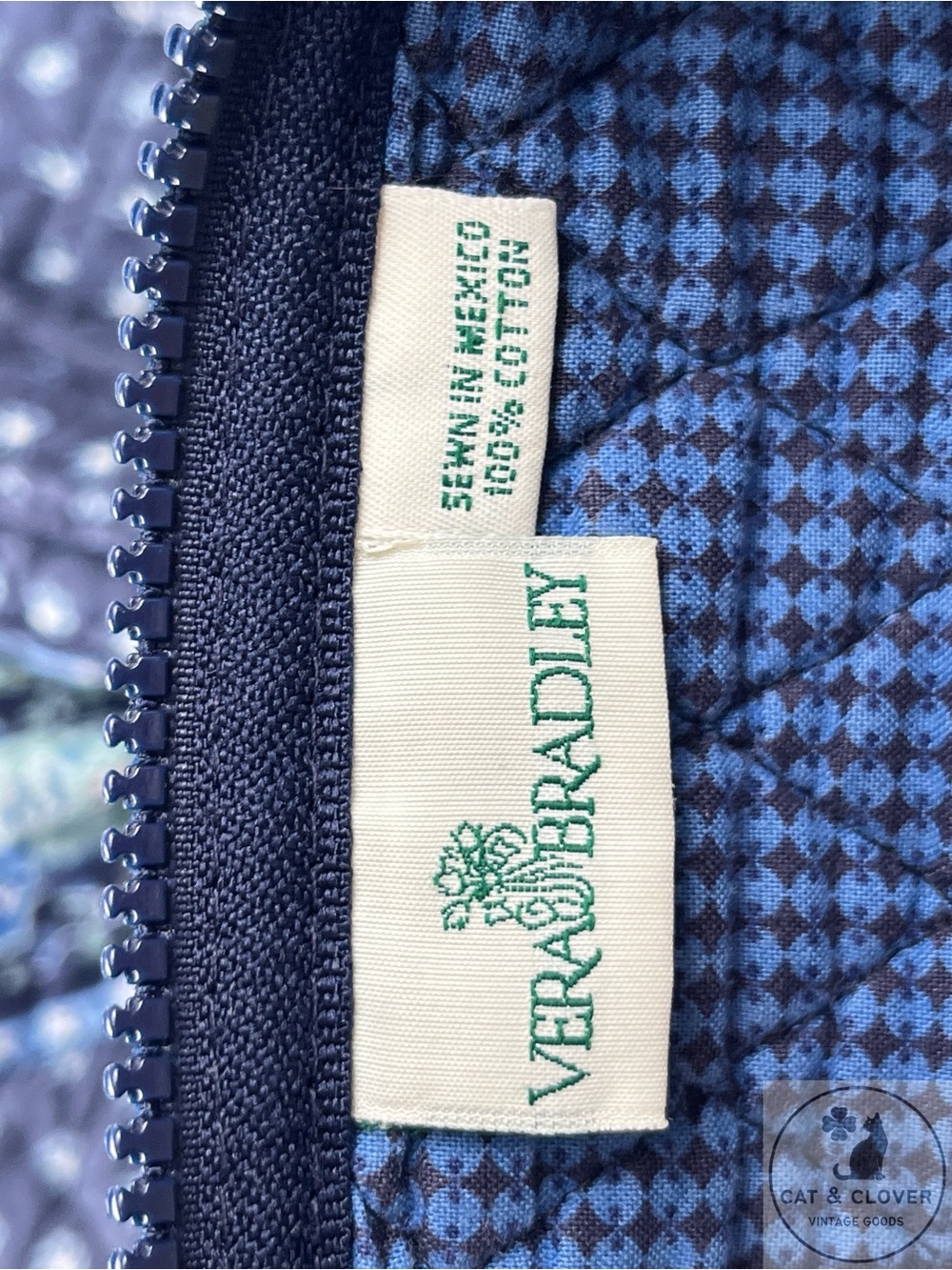 Vera Bradley 2002 Seaport Navy Vintage Duffel Backpack Shoulder Bag 4 Pc Lot - Picture 10 of 16